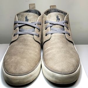 COPY - Polo Ralph Lauren Calder 3-eye grained nubuck leather high top sneakers …